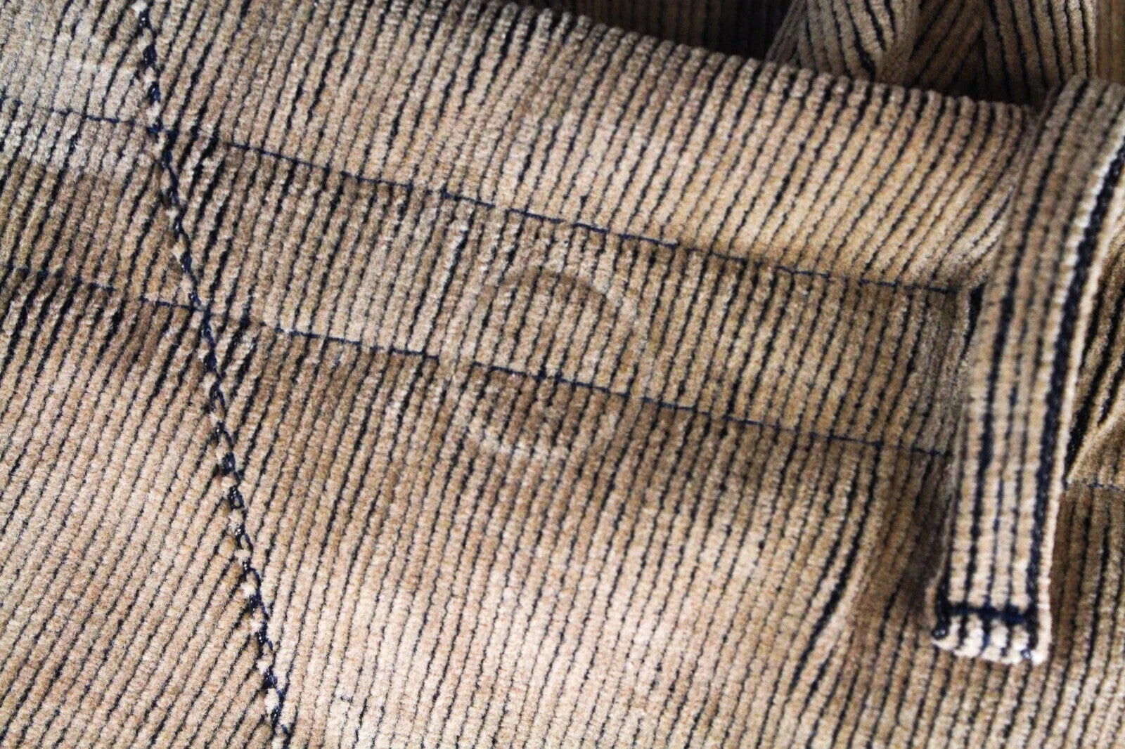 REPLAY Chino Pants W34 L30 Brown Corduroy Patched Pocket Button-Fly Men