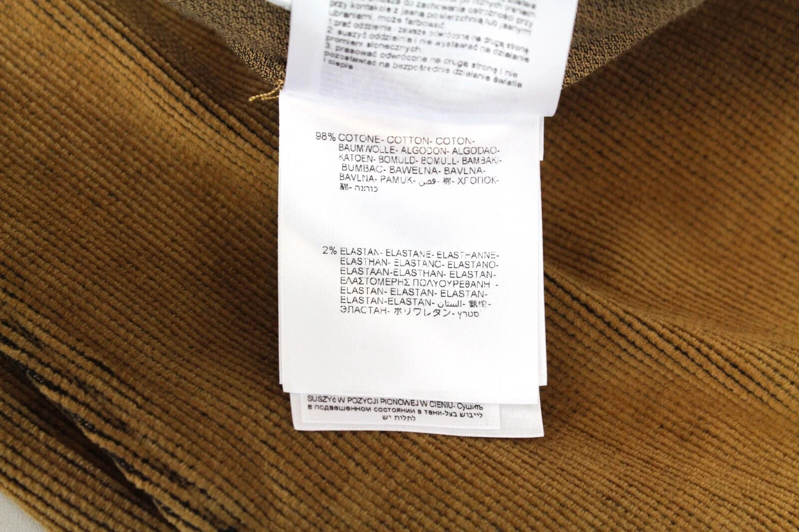 REPLAY Chino Pants W34 L30 Brown Corduroy Patched Pocket Button-Fly Men