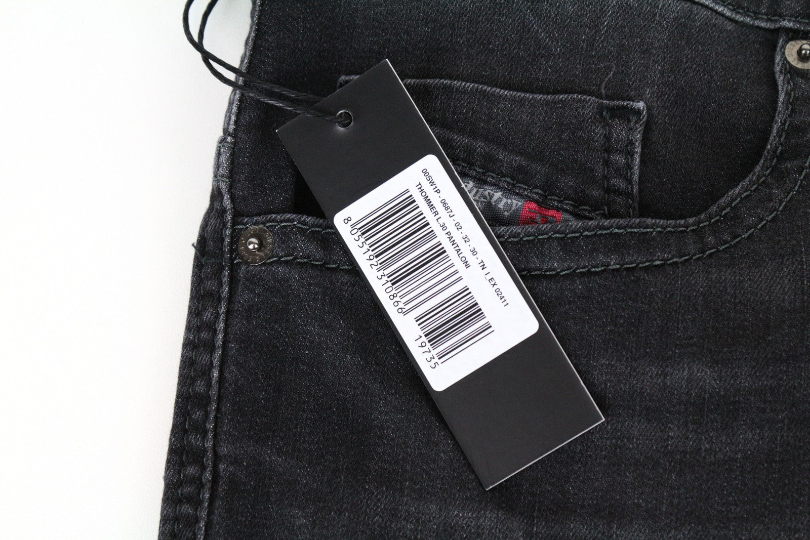 DIESEL Thommer 0687J vyriški džinsai W32/L30 Stretch Grey 