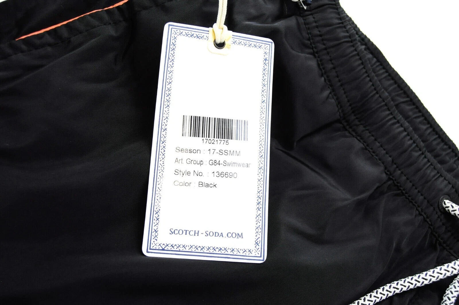 SCOTCH & SODA Swim Trunks W33 Men Black Pool Pull-On Summer Ams Couture Style