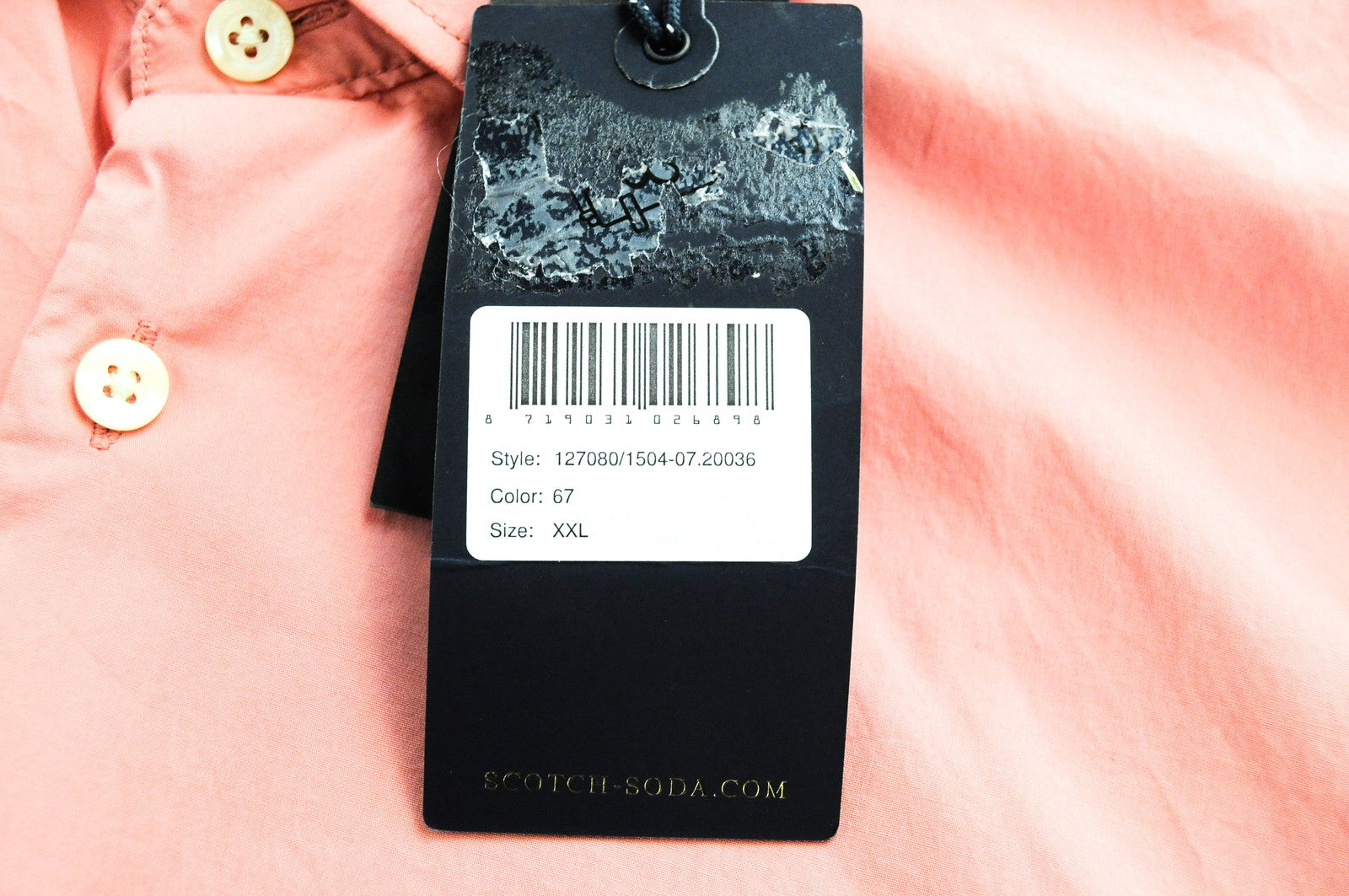 SCOTCH & SODA  Couture Mens 2XL Slim Stretch Cotton Shirt Pink Long Sleeve