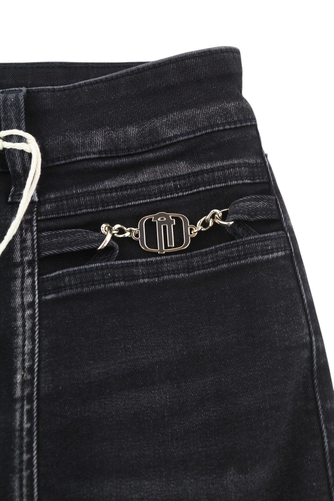 LIU JO Women Jeans W28 High Waist Bootcut Fit Zip Fly Fade Effect Denim Black