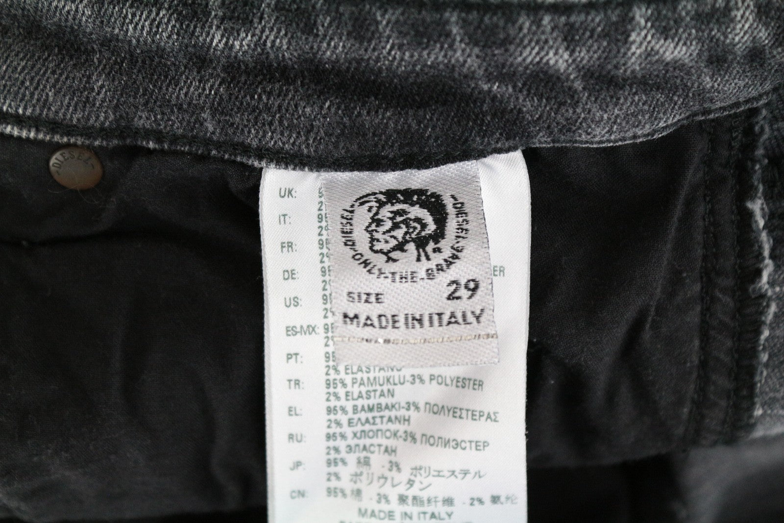 DIESEL Babhila-BK-SP 0890T moteriški džinsai W29/L30 pilki su detalėmis 