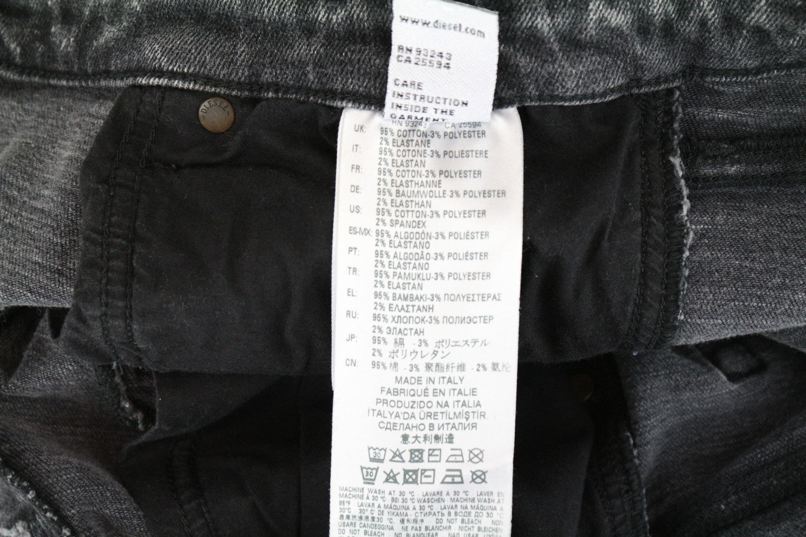 DIESEL Babhila-BK-SP 0890T moteriški džinsai W29/L30 pilki su detalėmis 