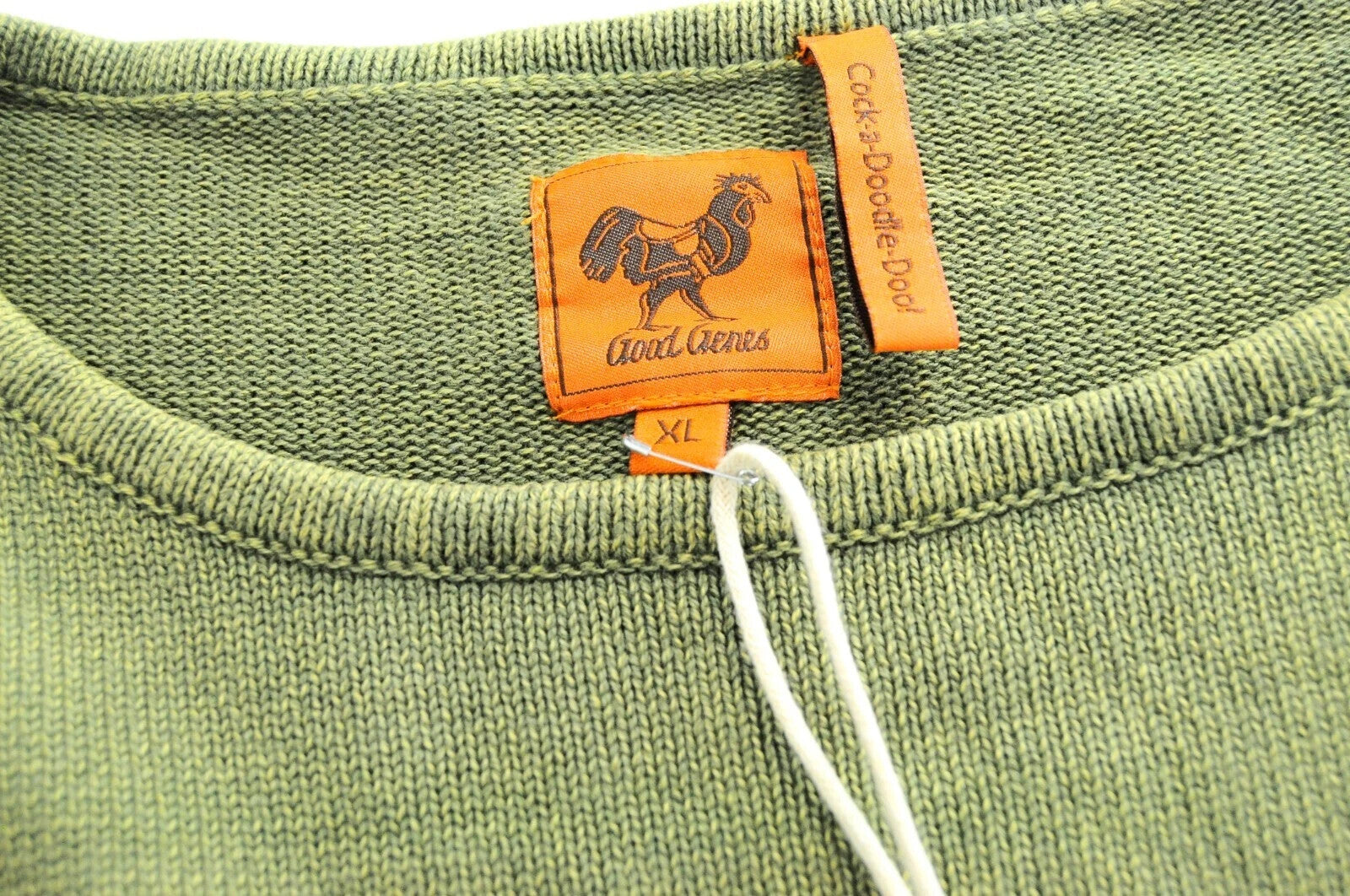 GOOD GENES XL vyriškas megztinis žalias medvilninis ilgomis rankovėmis megztinis 