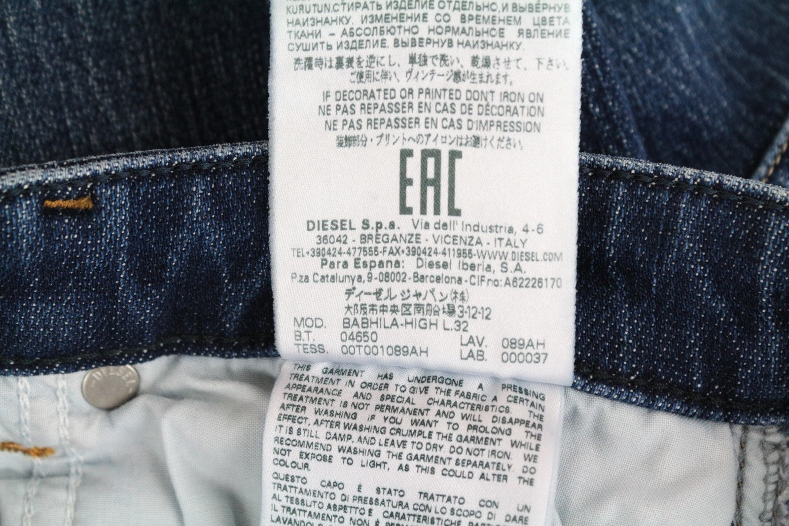 DIESEL Babhila-High 089AH moteriški džinsai W29/L32 tamprūs mėlyni 