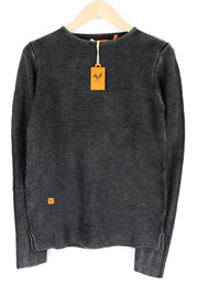 GOOD GENES L Womens Black Knit Sweater Long Sleeve Pullover Cotton Top