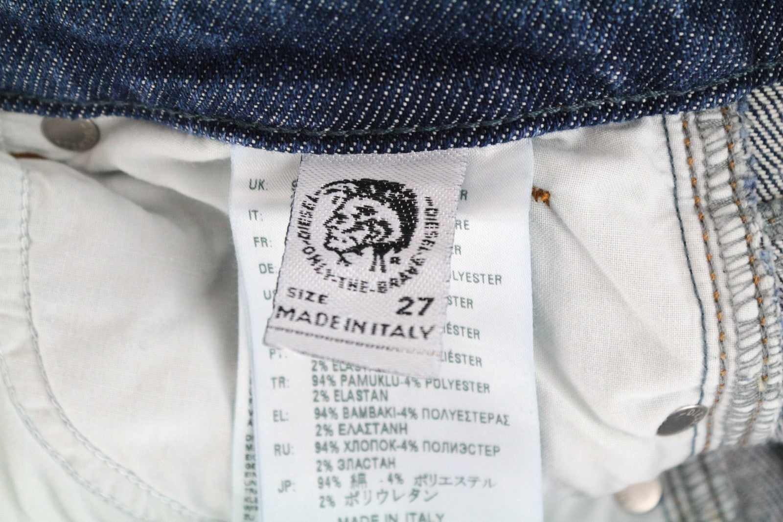 DIESEL Babhila-High 085AD moteriški džinsai W27/L32 džinso mėlyna spalva 