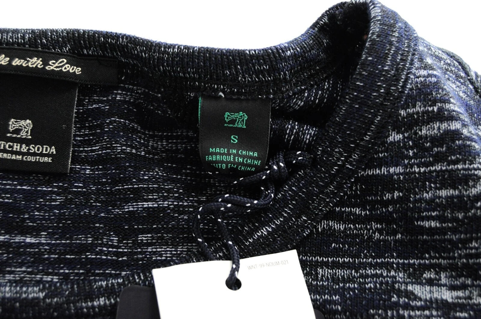 SCOTCH &amp; SODA Couture vyriški marškinėliai su trumpomis rankovėmis S dydžio, tamprios medvilnės marškinėliai, tamsiai mėlyni 