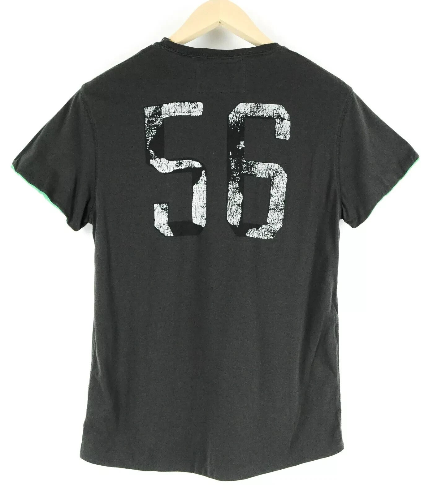 SCOTCH &amp; SODA Couture vyriški marškinėliai su rudais, žaliais medvilniniais marškinėliais trumpomis rankovėmis S dydžio 