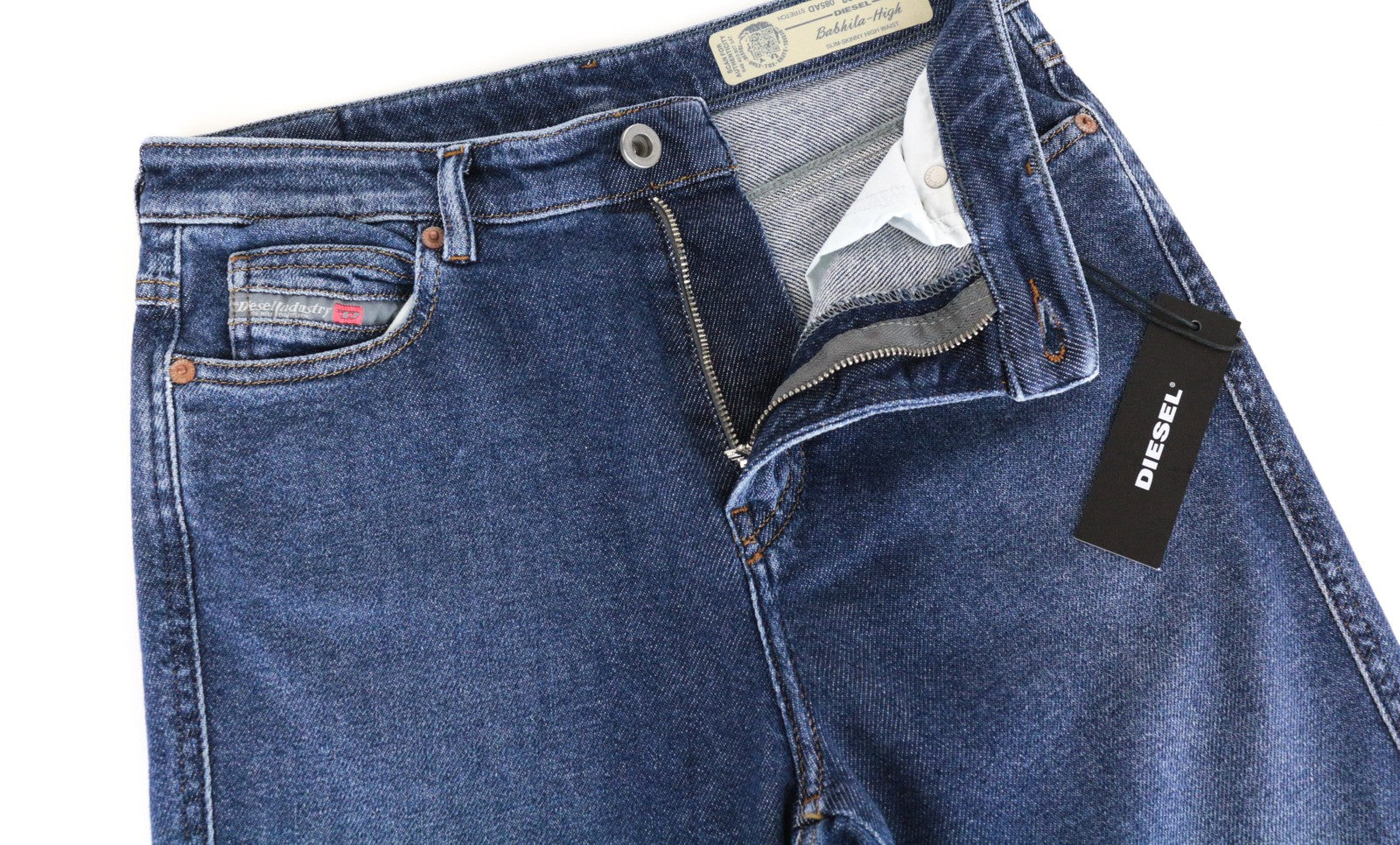 DIESEL Babhila-High 085AD moteriški džinsai W31/L32 5 kišenės mėlyni 