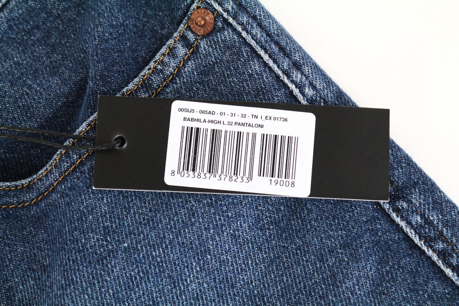 DIESEL Babhila-High 085AD moteriški džinsai W31/L32 5 kišenės mėlyni 