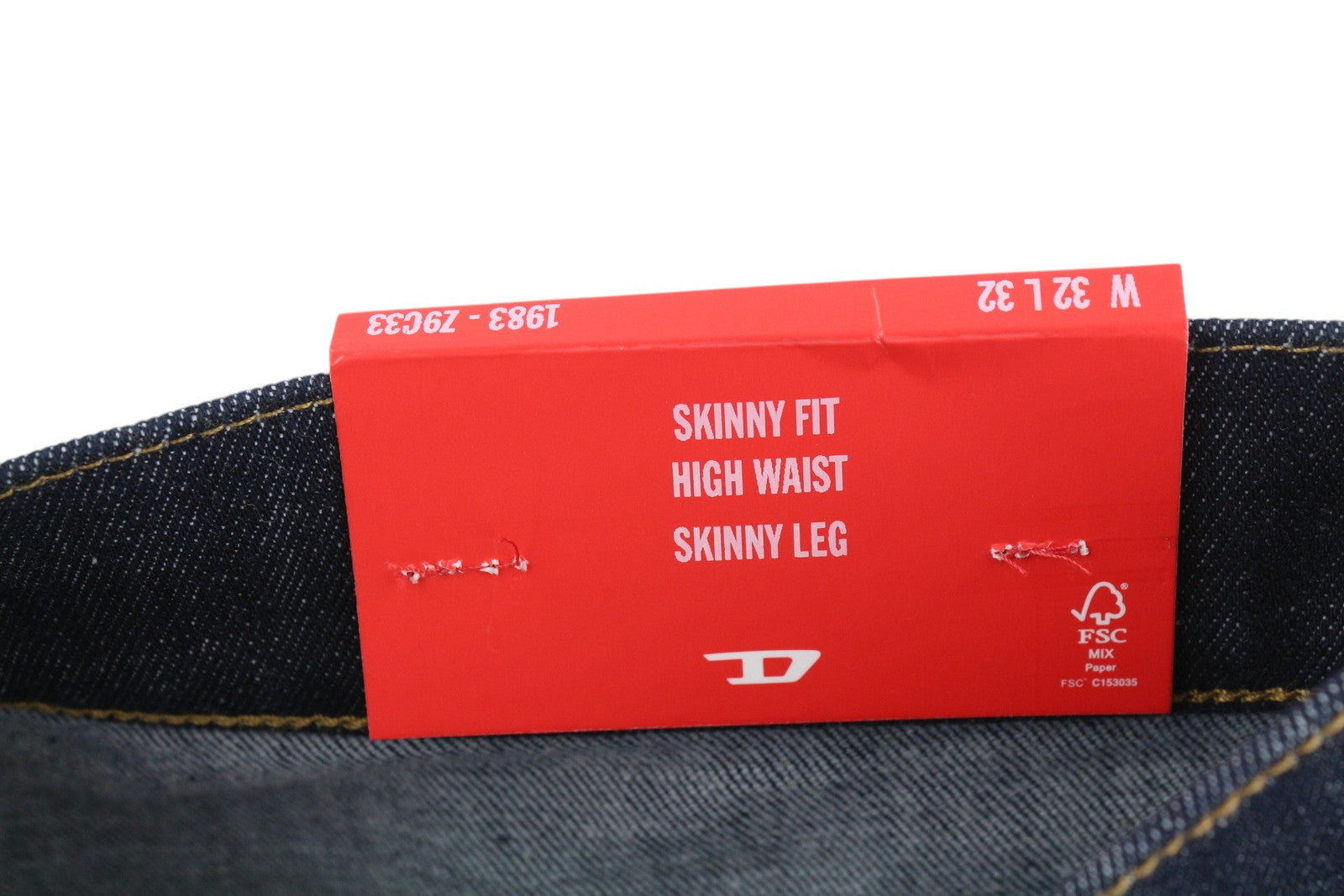 DIESEL 1983 D-Amny-Z Z9C33 vyriški džinsai W32/L32 aptempti aukštu juosmeniu, užtrauktuku 