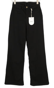 LIU JO Women Jeans W29 Denim Black Zip Fly Bootcut Fit High Waist Logo Pockets