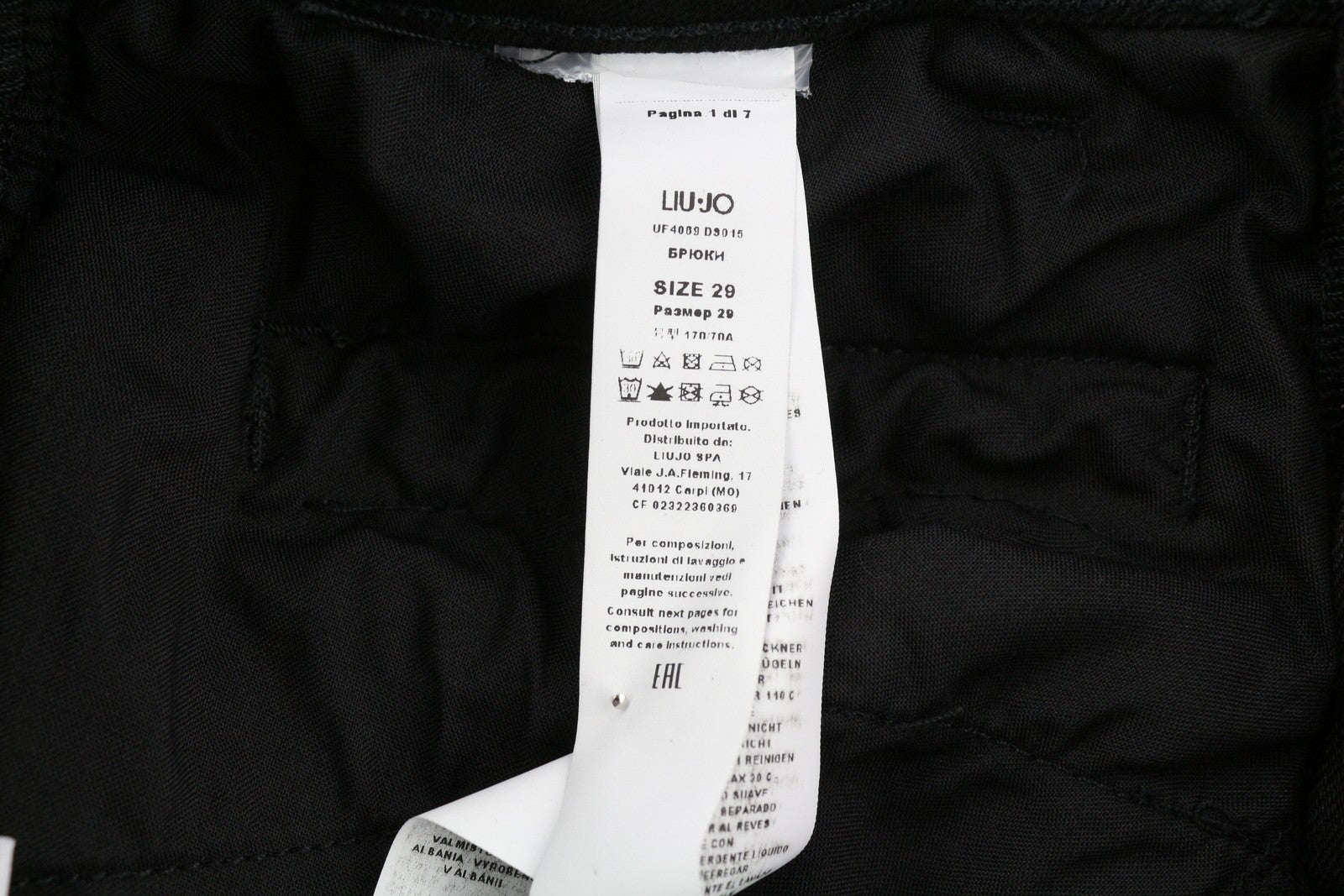 LIU JO Women Jeans W29 Denim Black Zip Fly Bootcut Fit High Waist Logo Pockets