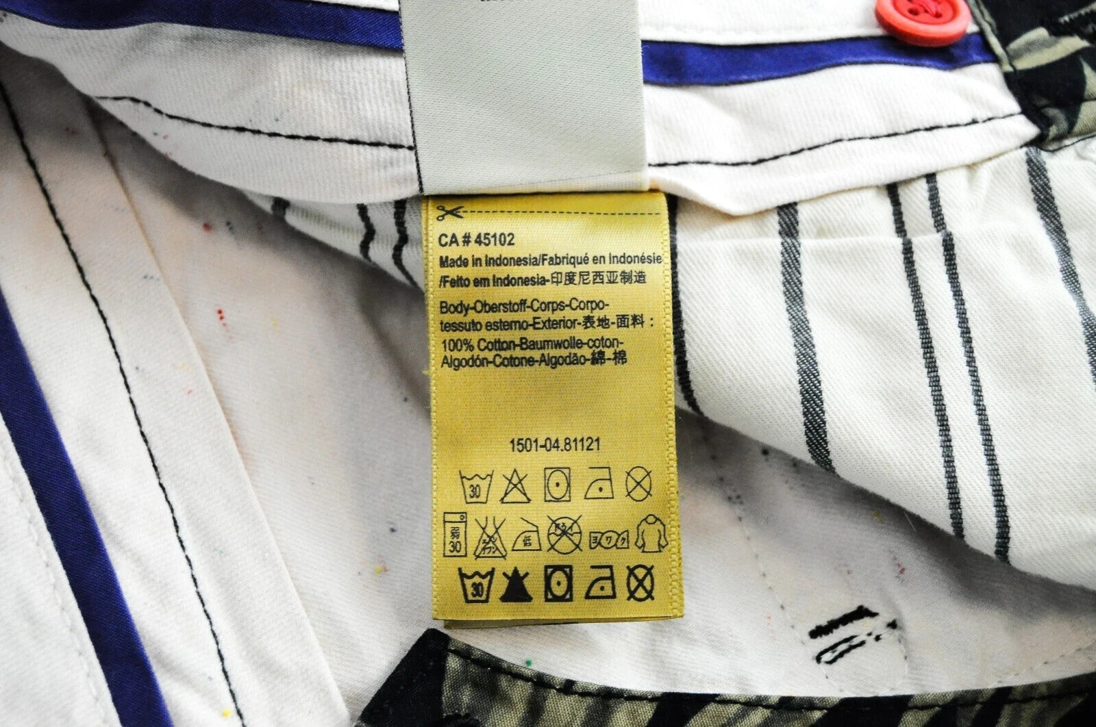 SCOTCH &amp; SODA vyriški šortai W30 su lapų raštu ir medvilne, juodi. 