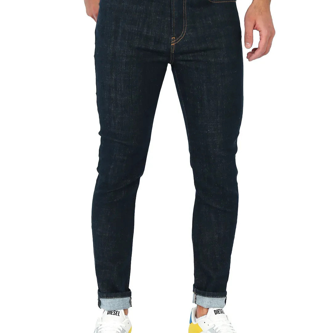 DIESEL 1983 Z9C33 Men Jeans W31/L32 Skinny Fit High Waist Zipper Denim Blue