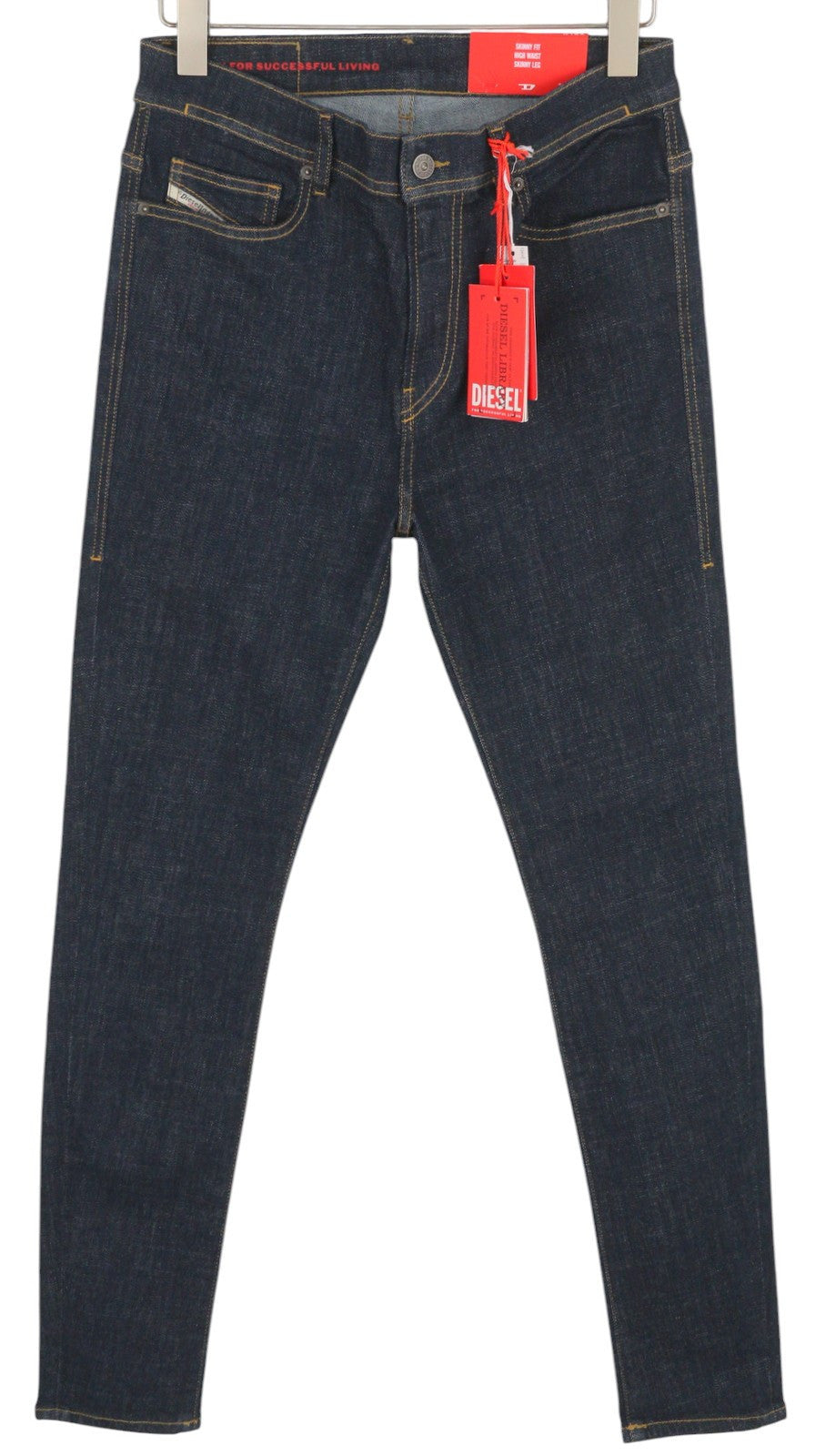 DIESEL 1983 Z9C33 Men Jeans W31/L32 Skinny Fit High Waist Zipper Denim Blue