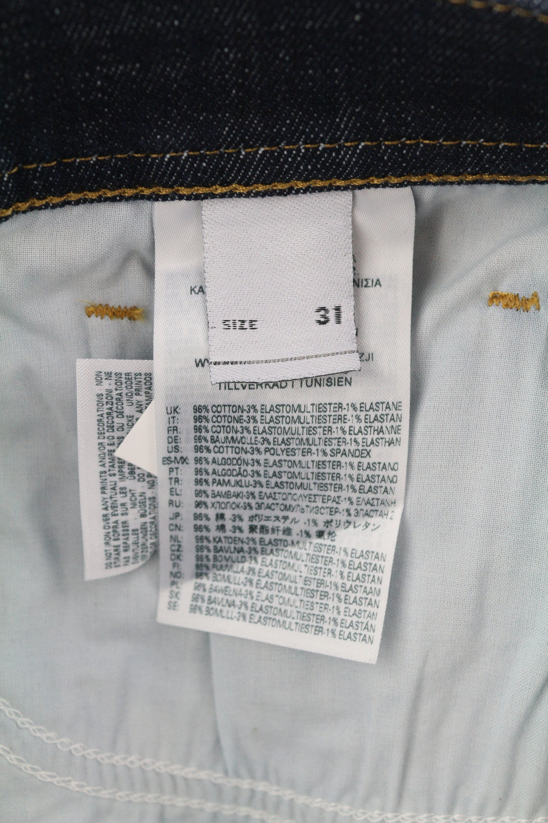 DIESEL 1983 Z9C33 vyriški džinsai W31/L32 aptempti, aukštu juosmeniu, užtrauktuku, mėlyni 