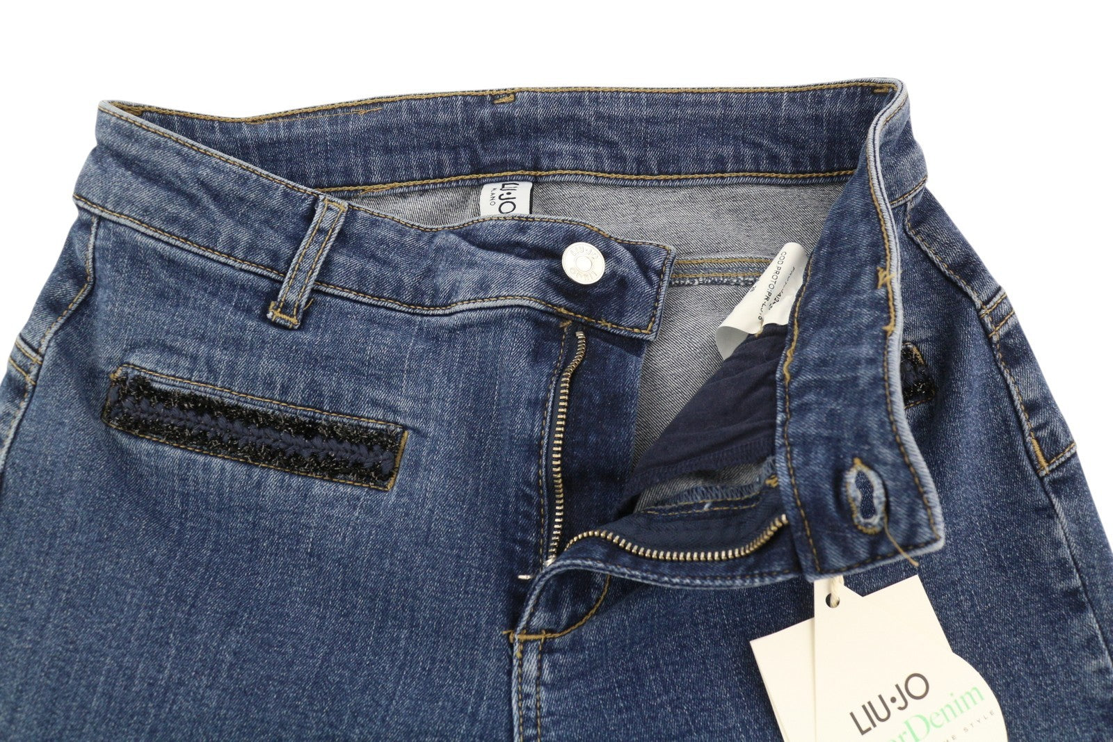 LIU JO Beat Friendly Women Jeans W28 Denim Blue Bootcut Fit Zip Fly Pockets