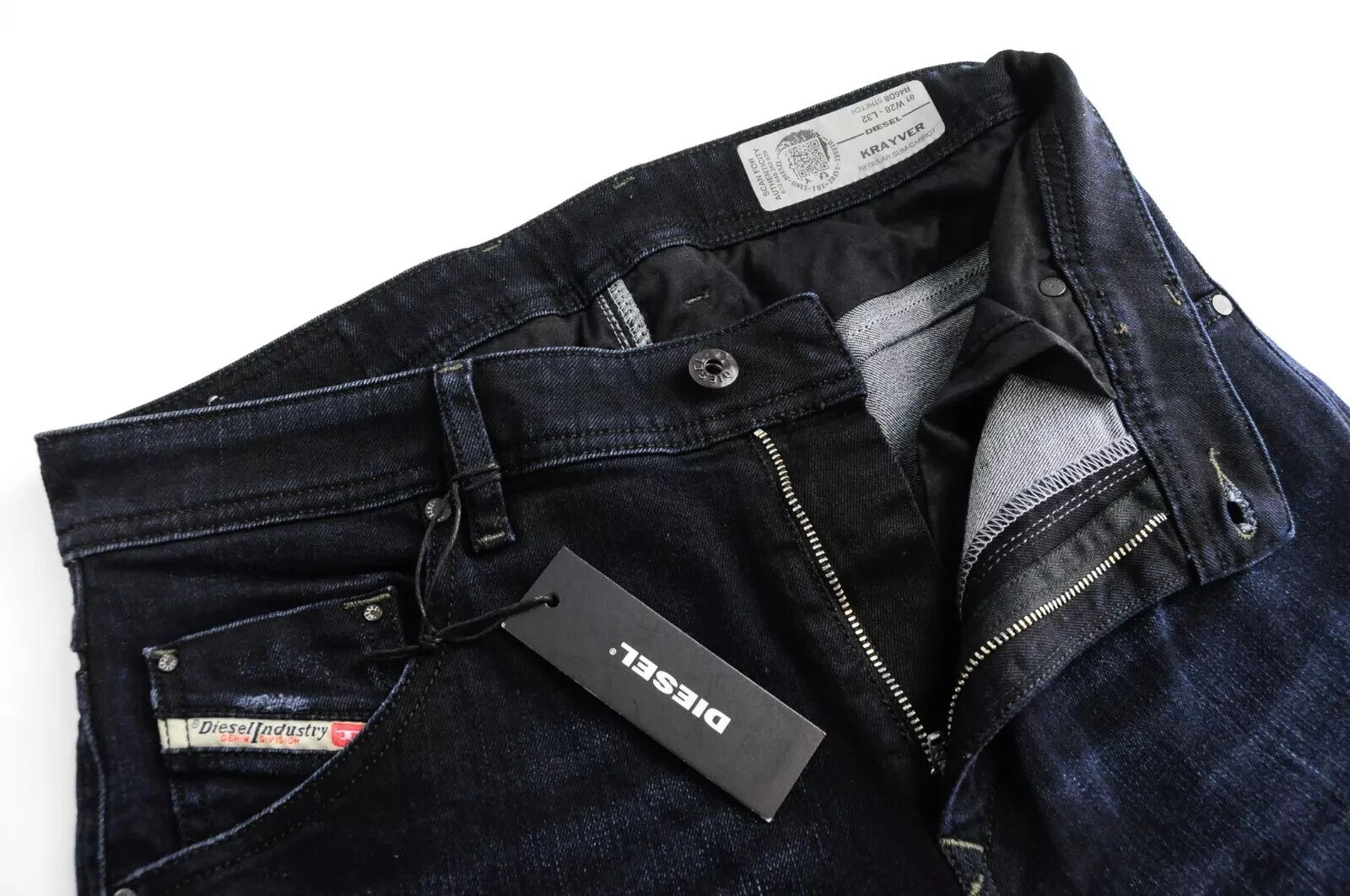 DIESEL Krayver R46D8 vyriški ploni morkų mėlynos spalvos džinsai W28 L32 tamprūs medvilniniai džinsai 