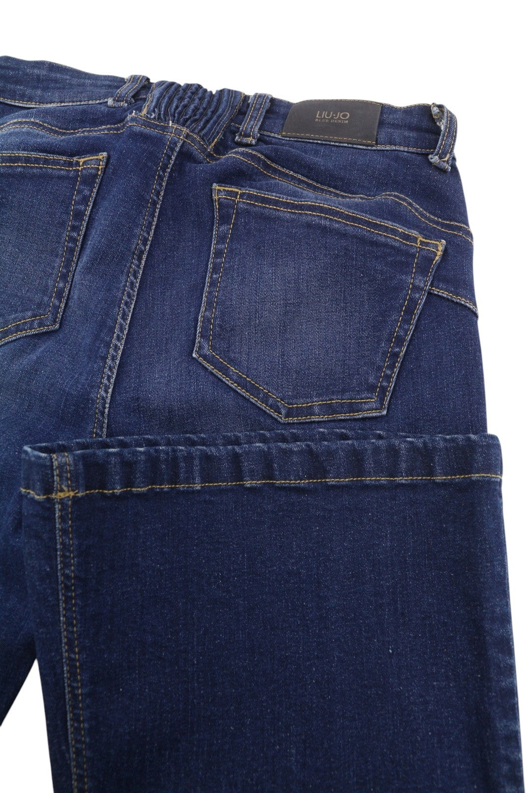 LIU JO Women Jeans W28 High Waist Bootcut Leg Zip Fly Fade Effect Denim Blue