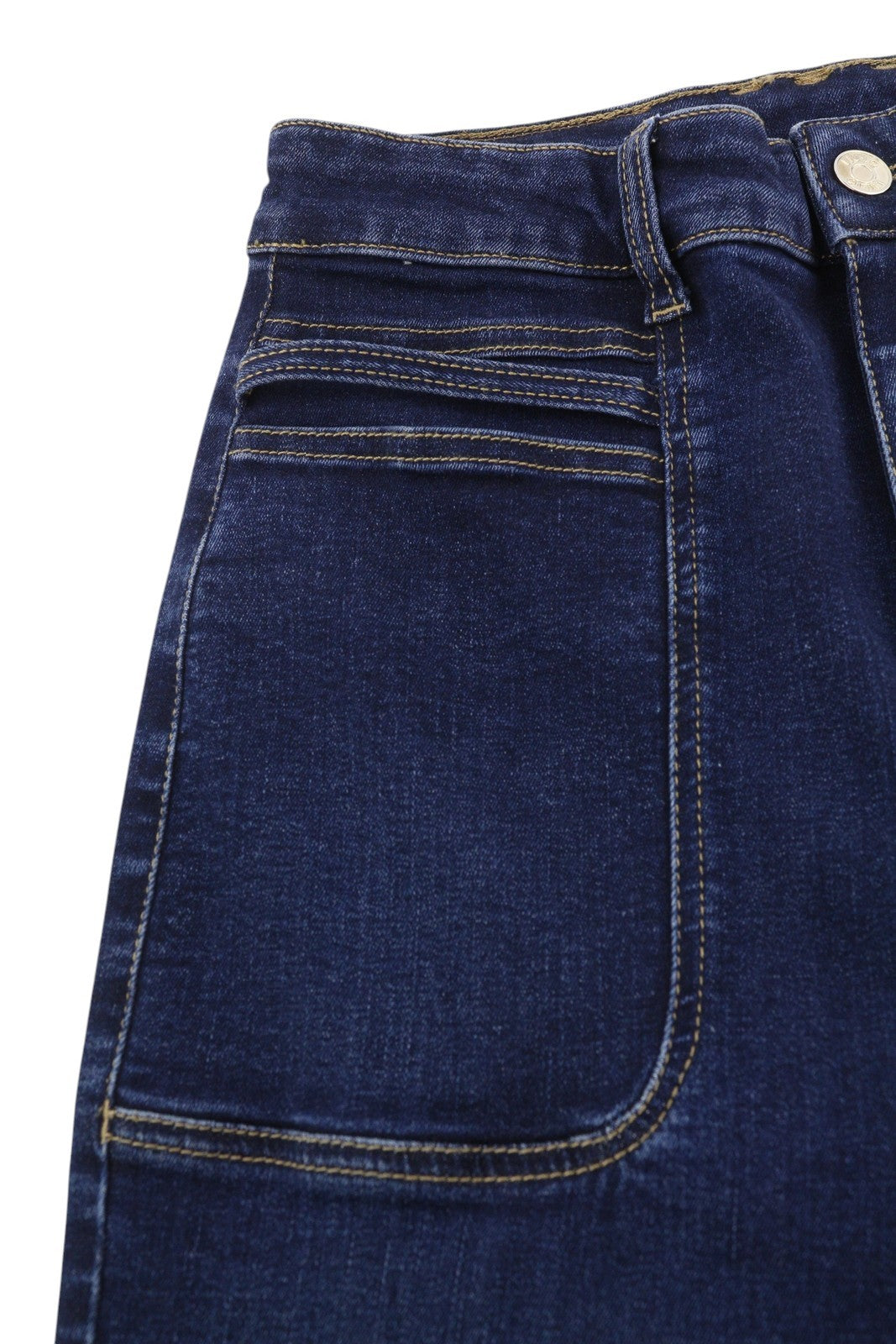 LIU JO moteriški džinsai W28 aukštu juosmeniu, laisvo kirpimo, su užtrauktuku, mėlyni 