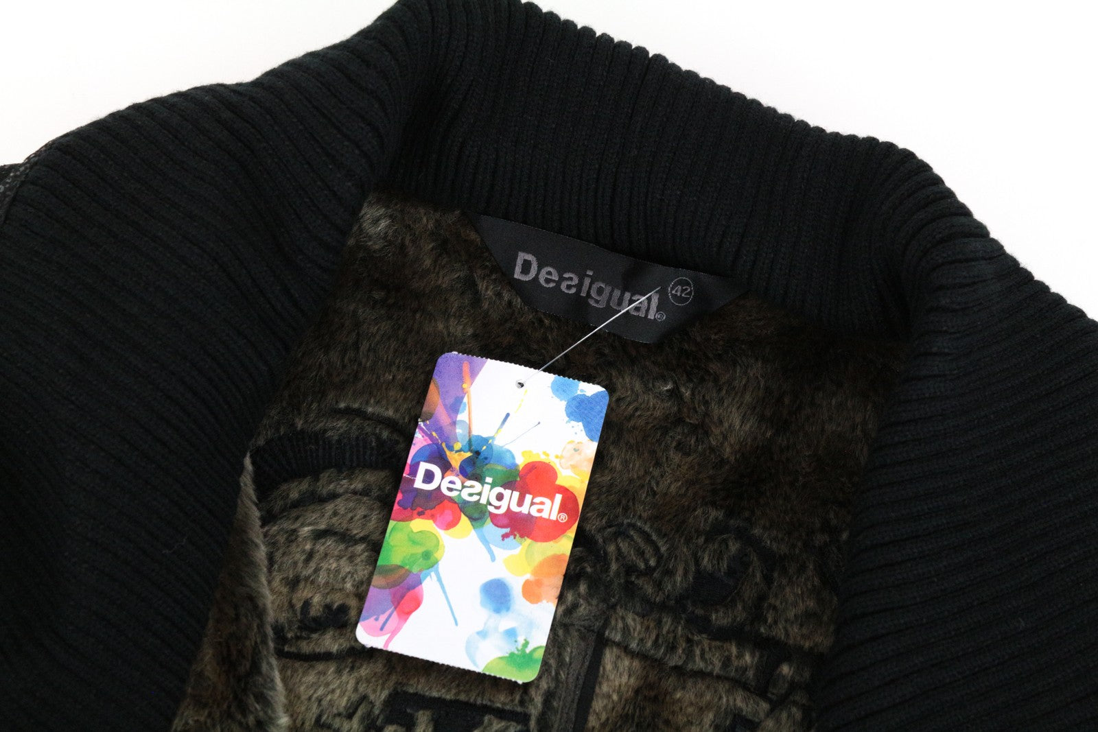 DESIGUAL moteriškas švarkas „Werewolf“ su užtrauktuku, juodas, 42 vnt. 