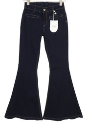 LIU JO Parfait Super Bea Women Jeans W28 Denim Black Bootcut Fit High Waist Zip