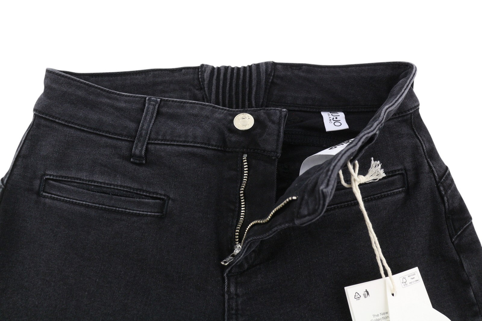 LIU JO Parfait Super Be moteriški džinsai W28 Denim Black Bootcut High Waist Zip 