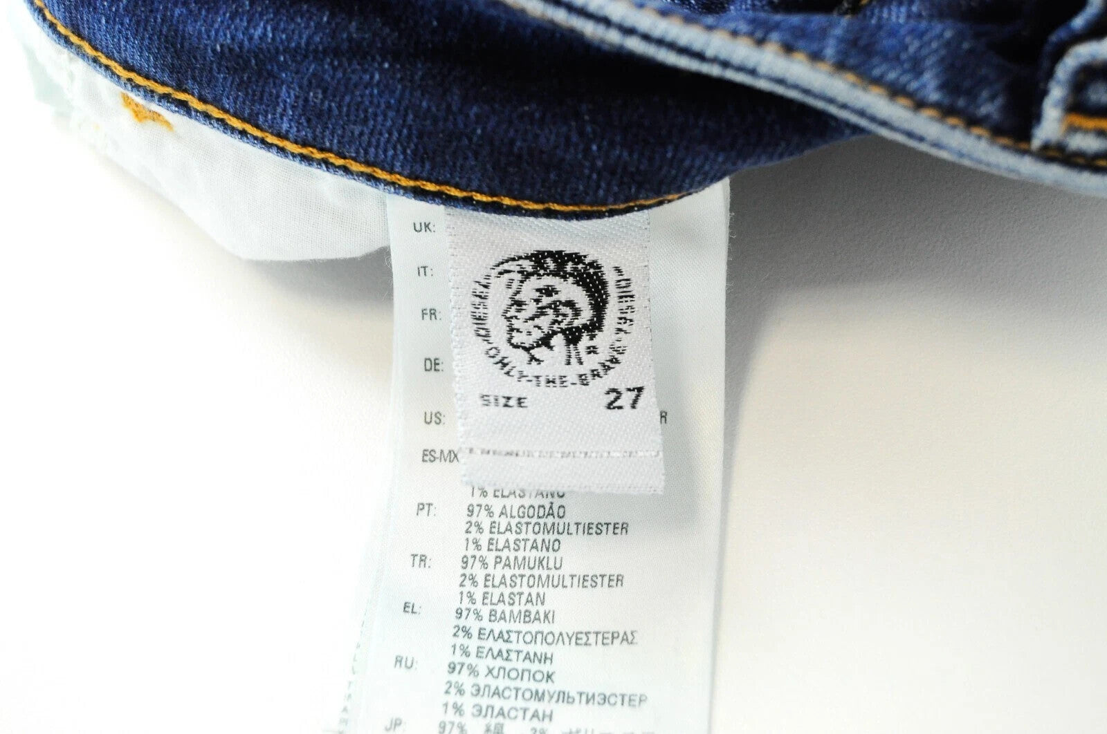 DIESEL D-Bazer 083AZ vyriški džinsai W27/L32 siaurėjantys skalbti mėlyni tamprūs džinsai 