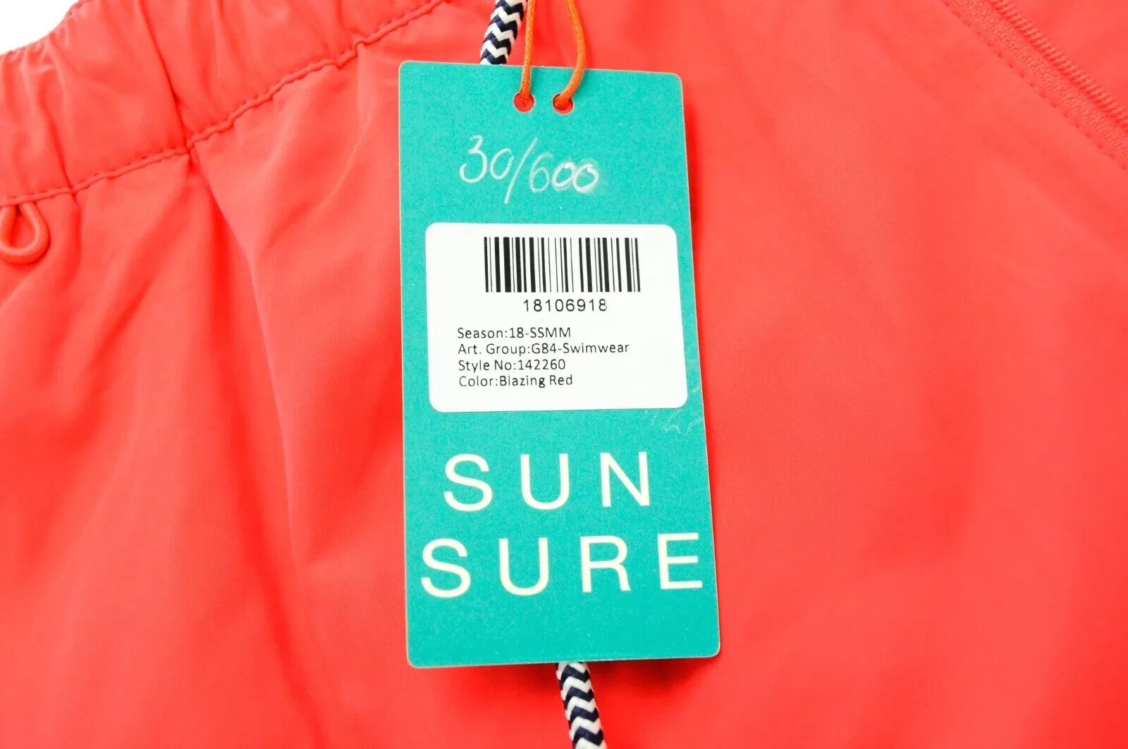 SCOTCH & SODA Swimwear W31 Neon Red Beach Trunks Pull-On Men's Logo Detail