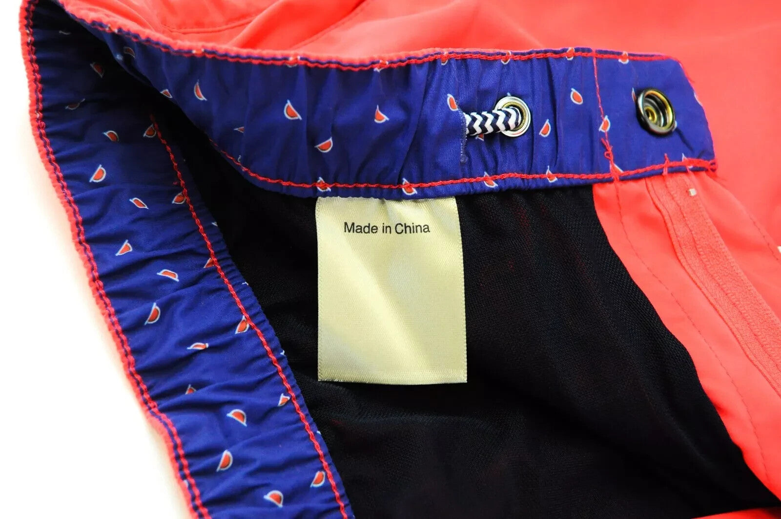 SCOTCH & SODA Swimwear W31 Neon Red Beach Trunks Pull-On Men's Logo Detail