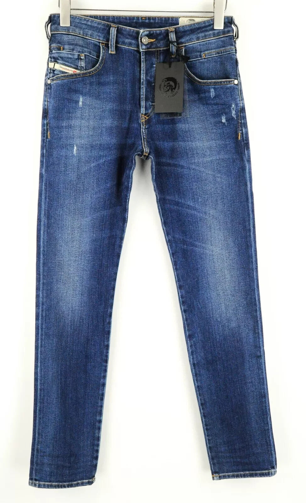 DIESEL D-Bazer 083AZ vyriški džinsai W28/L32 siaurėjantys mėlyni tamprūs medvilniniai džinsai 