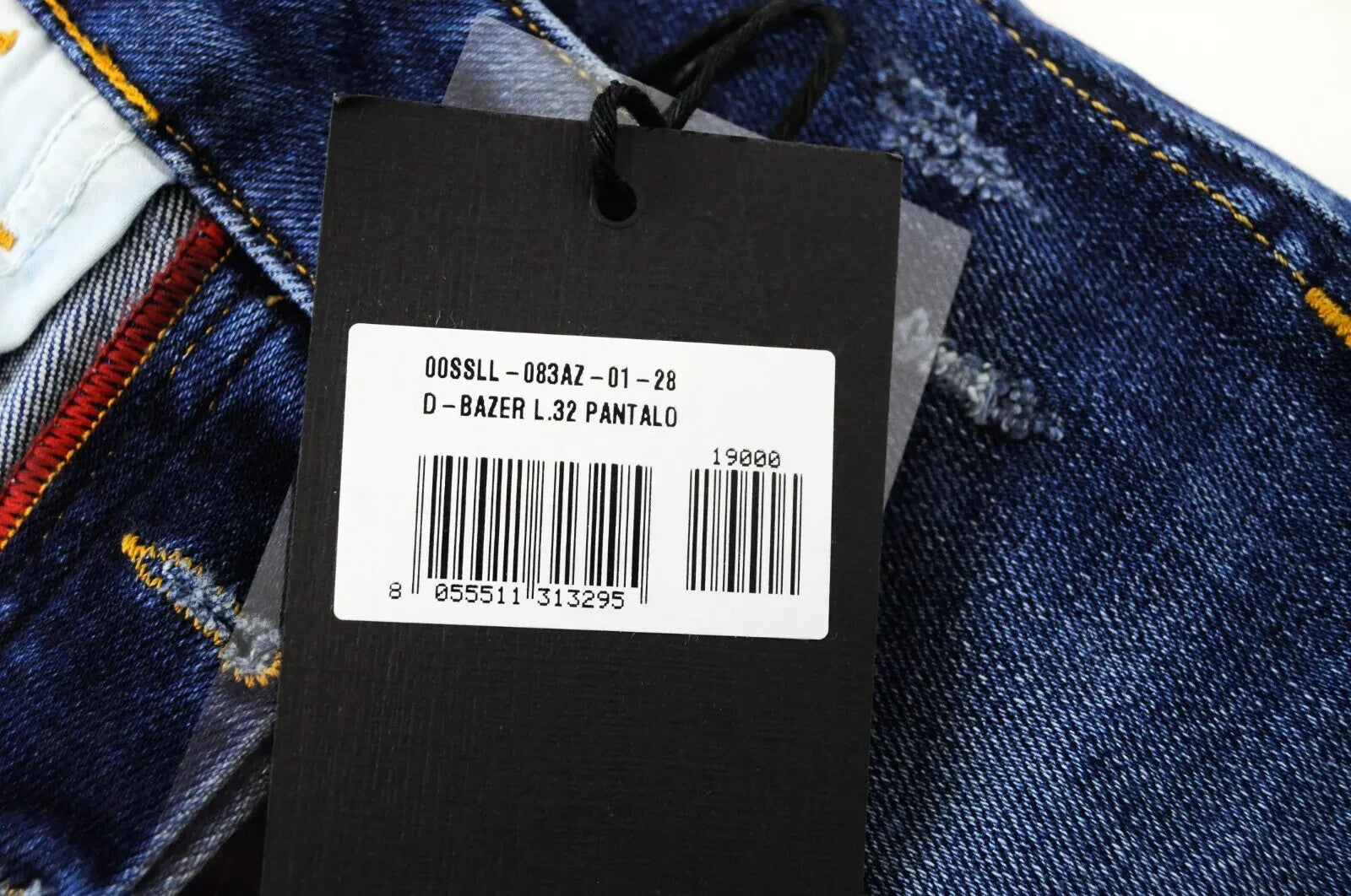 DIESEL D-Bazer 083AZ vyriški džinsai W28/L32 siaurėjantys mėlyni tamprūs medvilniniai džinsai 