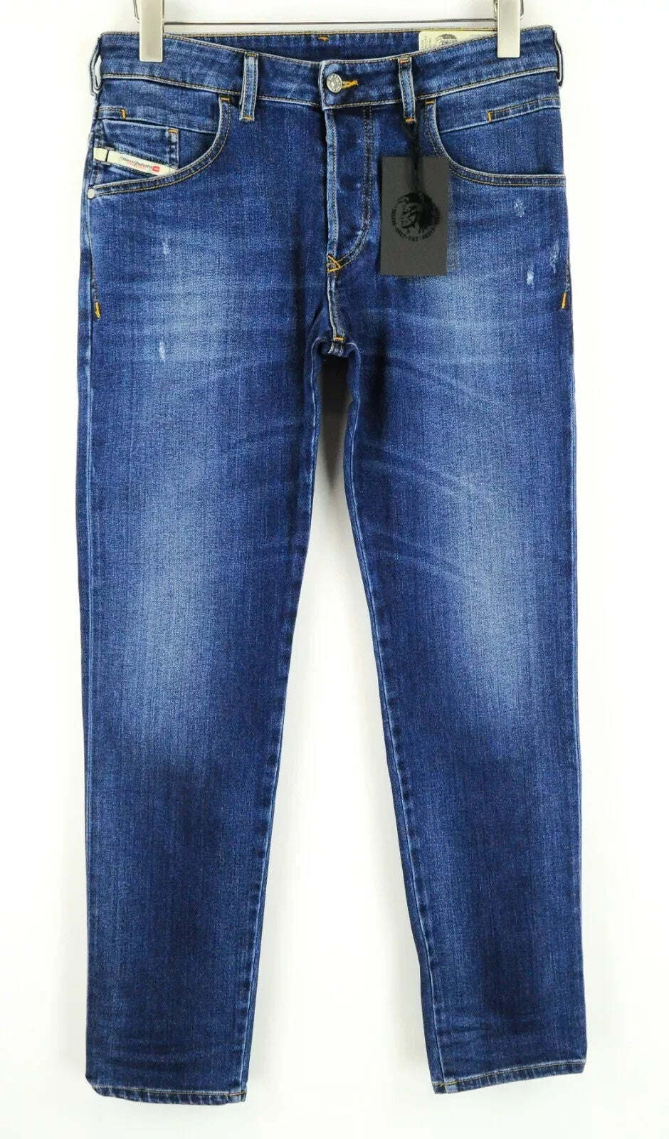 DIESEL D-Bazer 083AZ vyriški džinsai W29/L32 siaurėjantys skalbtos mėlynos medvilnės džinsai 