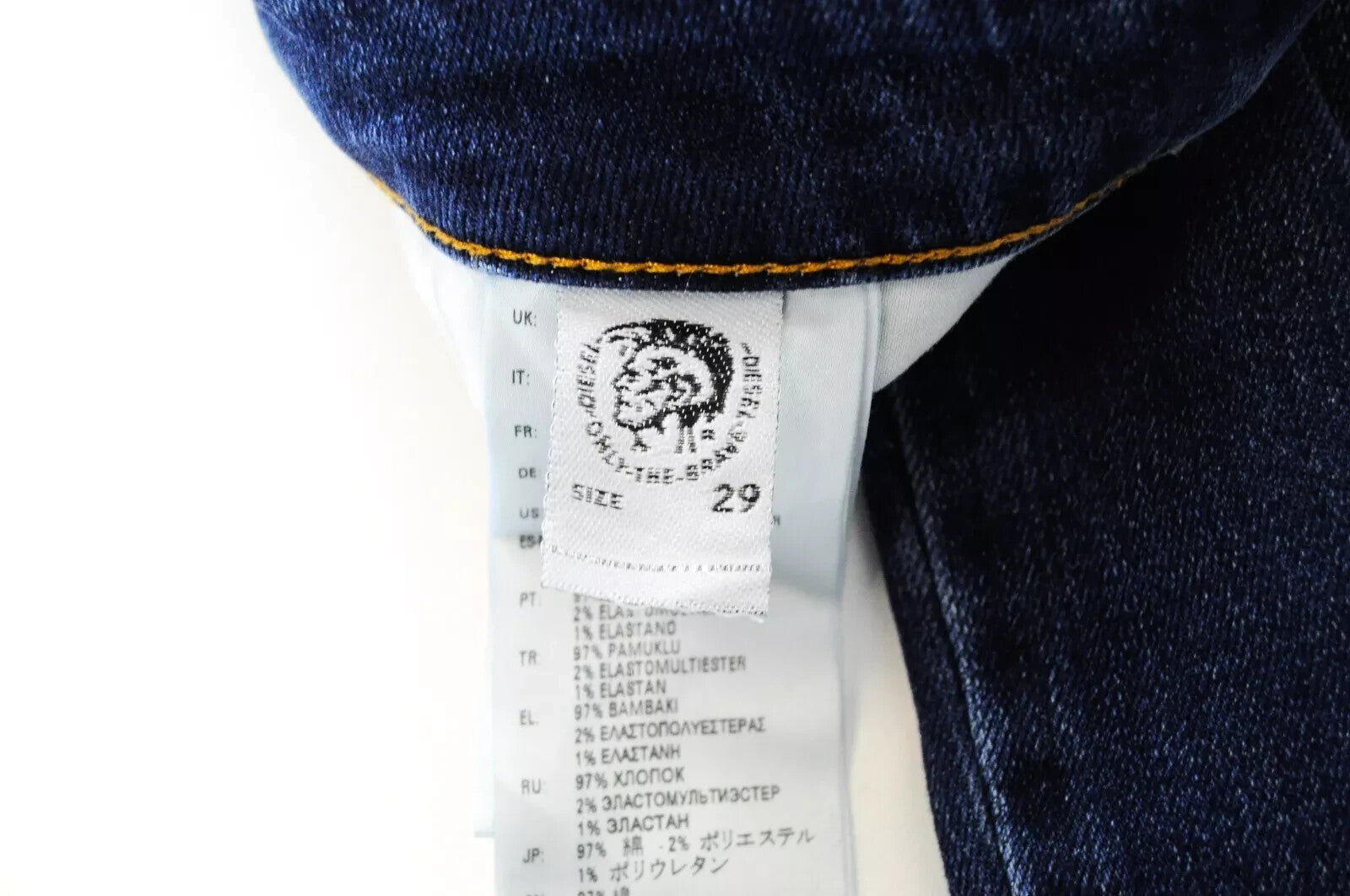 DIESEL D-Bazer 083AZ vyriški džinsai W29/L32 siaurėjantys skalbtos mėlynos medvilnės džinsai 