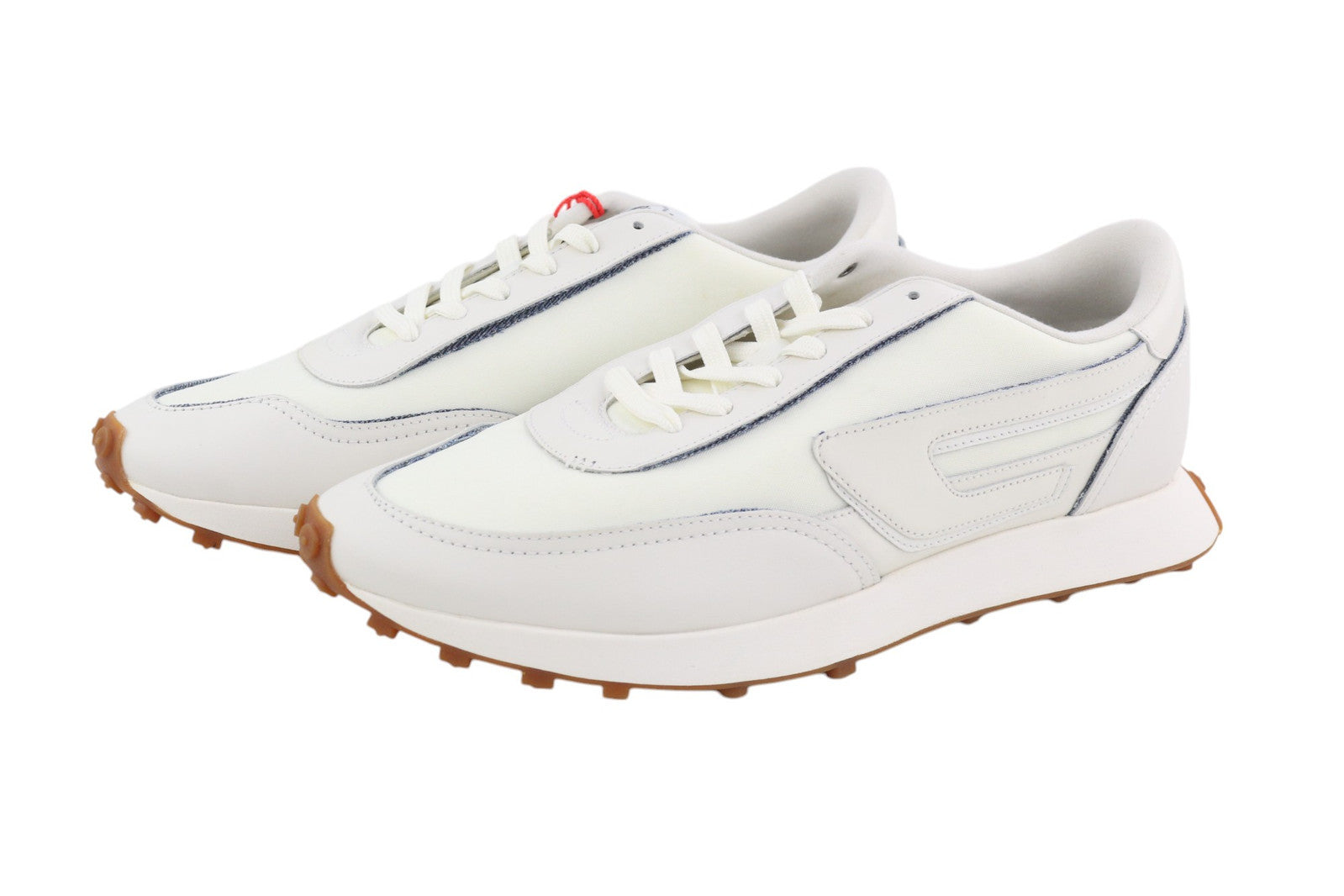 DIESEL S-Racer LC vyriški sportbačiai, 43 dydis, balti, zomšiniai, odiniai, suvarstomi, RRP 195 € 