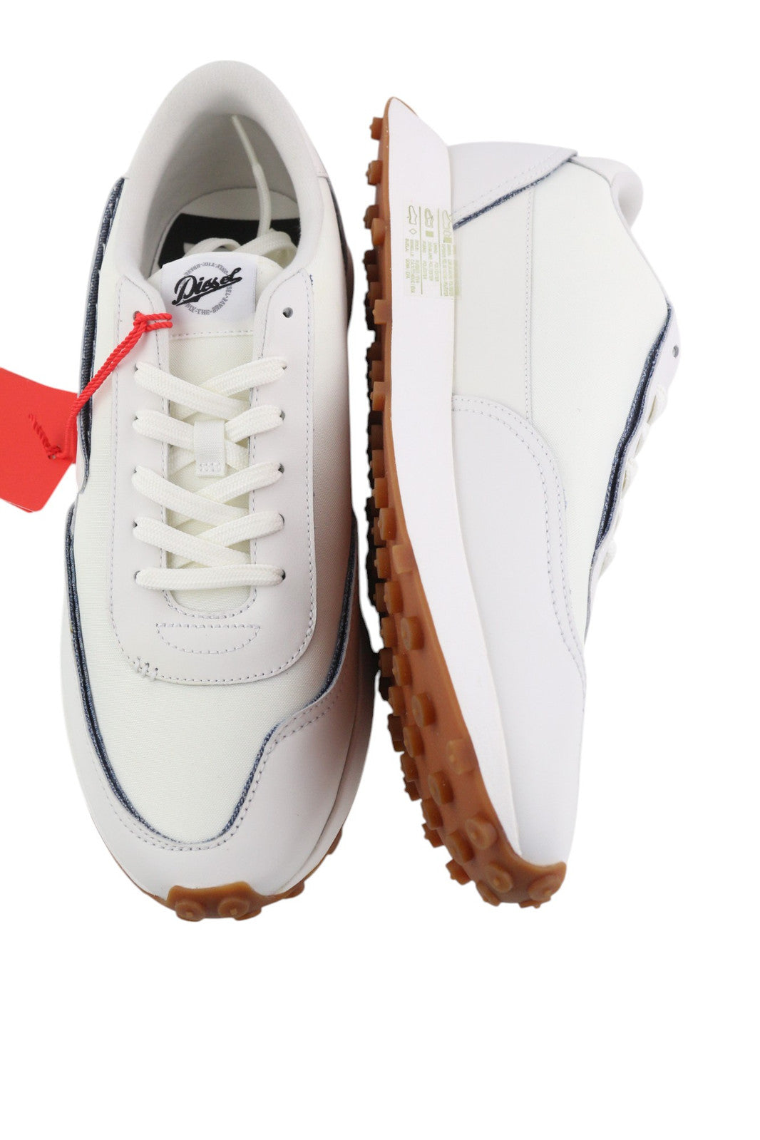 DIESEL S-Racer LC vyriški sportbačiai, 43 dydis, balti, zomšiniai, odiniai, suvarstomi, RRP 195 € 