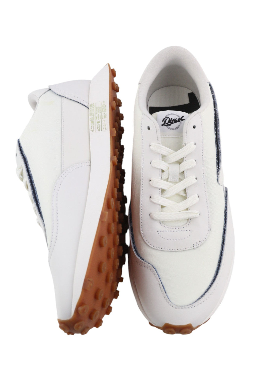 DIESEL S-Racer LC vyriški sportbačiai, 43 dydis, balti, zomšiniai, odiniai, suvarstomi, RRP 195 € 