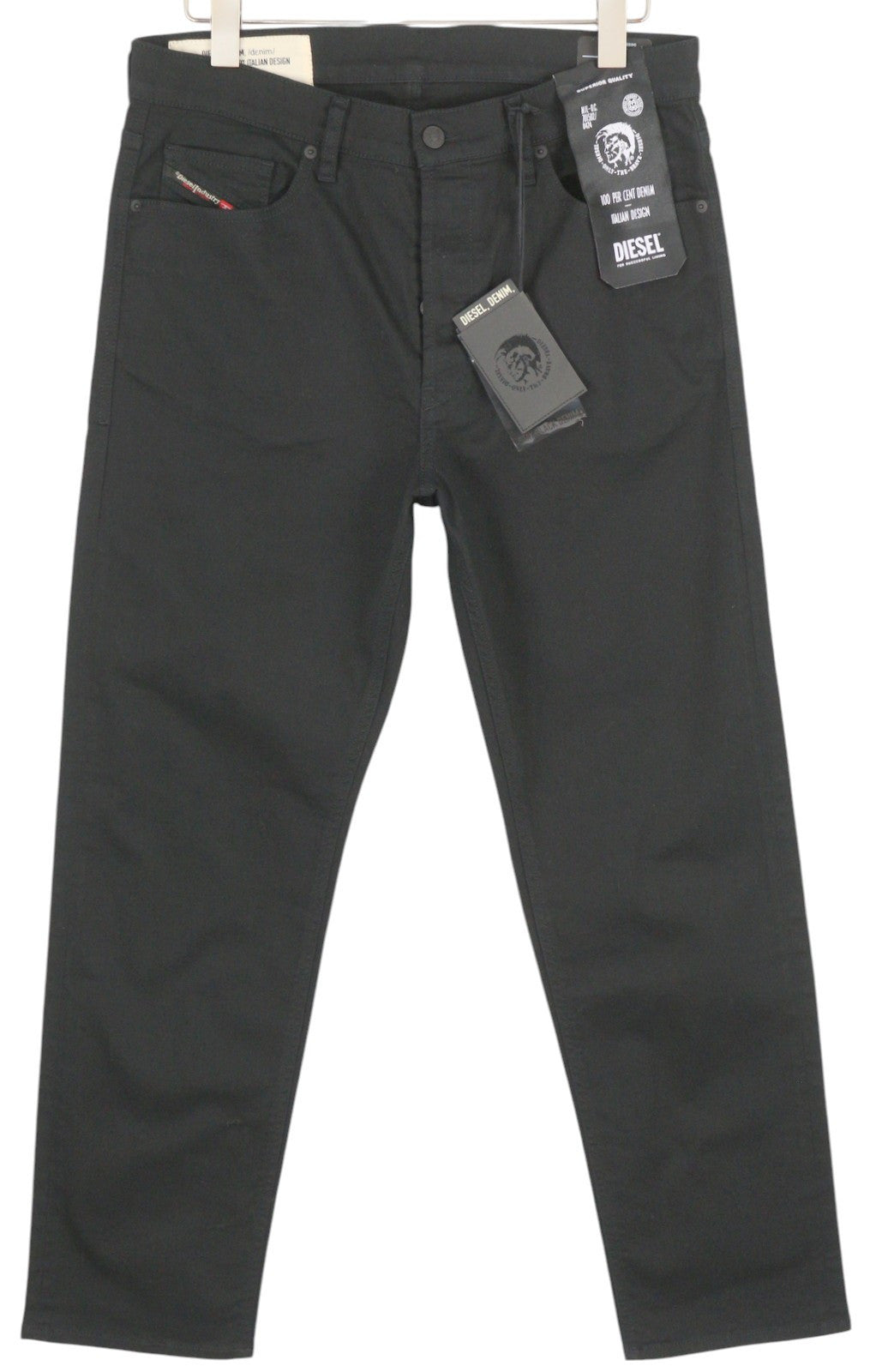 DIESEL D-Macs 0688H vyriški džinsai W33/L32 tiesaus kirpimo, tamsaus džinso spalvos, su sagomis