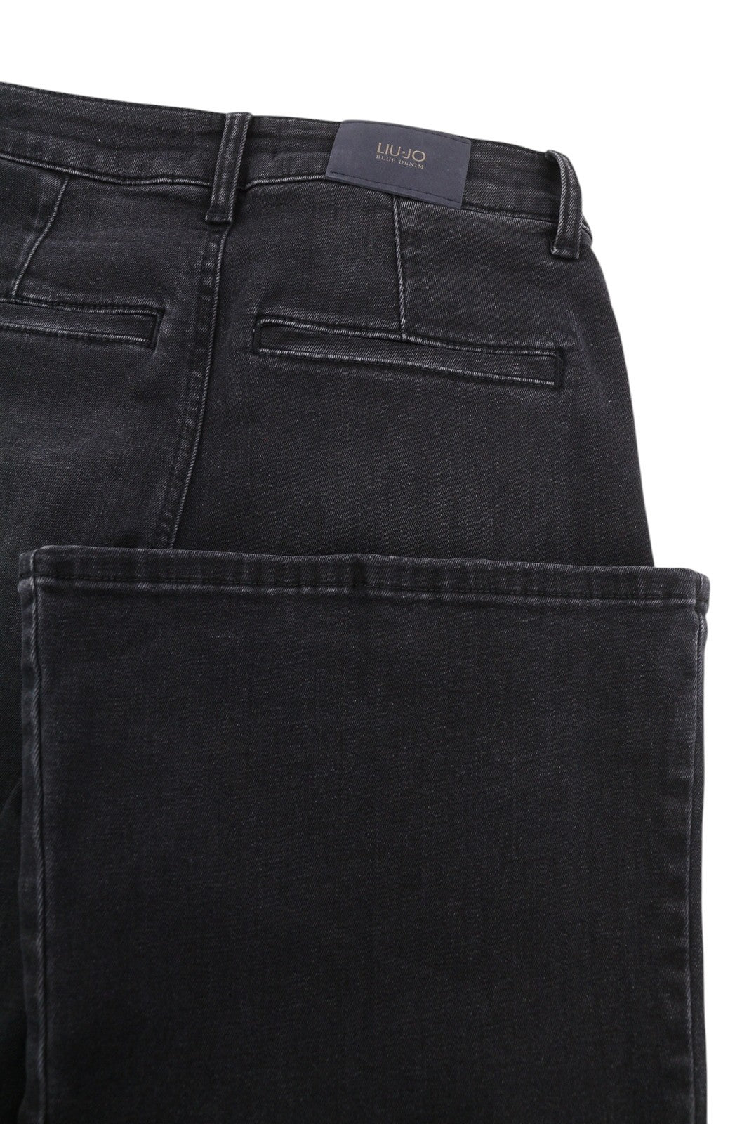 LIU JO Lungo Women Jeans W28 Black Washed High Waist Bootcut Fit Zip Fly Denim