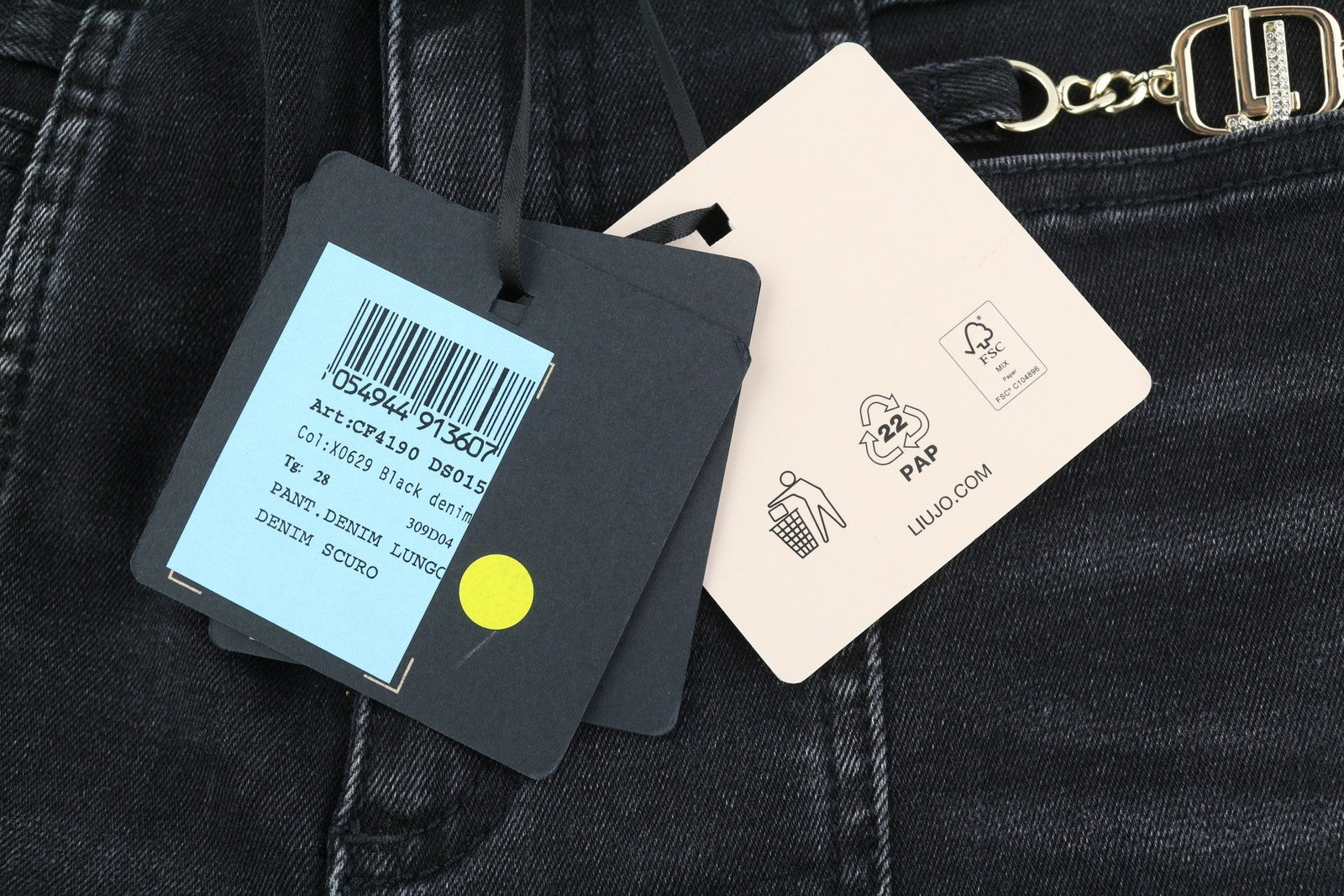 LIU JO Lungo Women Jeans W28 Black Washed High Waist Bootcut Fit Zip Fly Denim