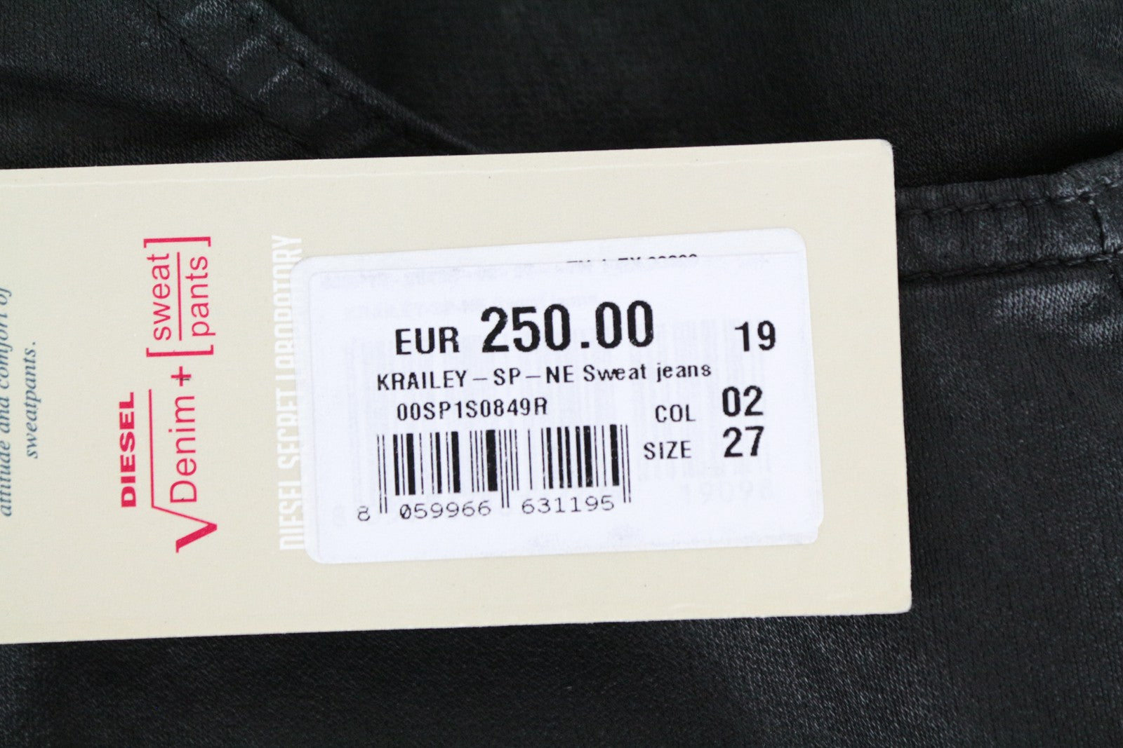 DIESEL Krailey-SP-Ne 0849R Women's Jeans W27 Black Coated