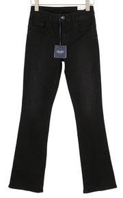 LIU JO Repot Women Jeans W28/L34 Black Washed Bootcut Fit High Waist Rhinestone