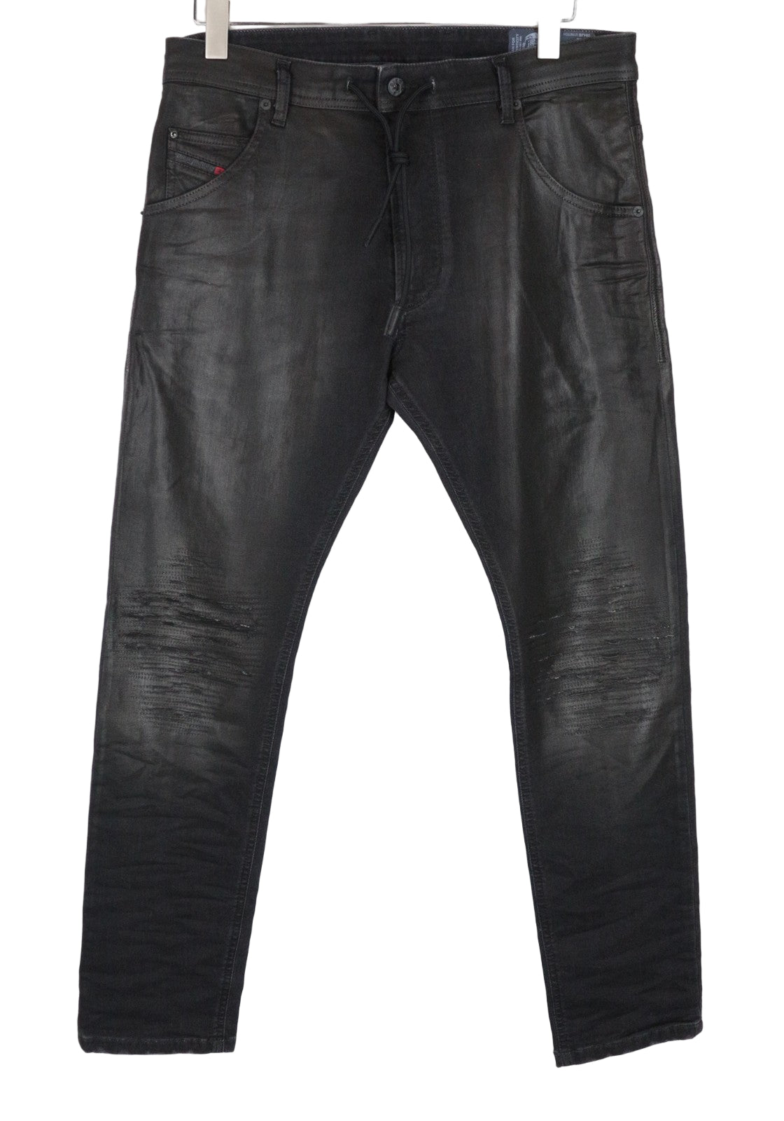 DIESEL Krooley-CB-Ne 084JB vyriški džinsai W32 vaškinės juodos spalvos, ploni, rekomenduojama mažmeninė kaina – 320 € 