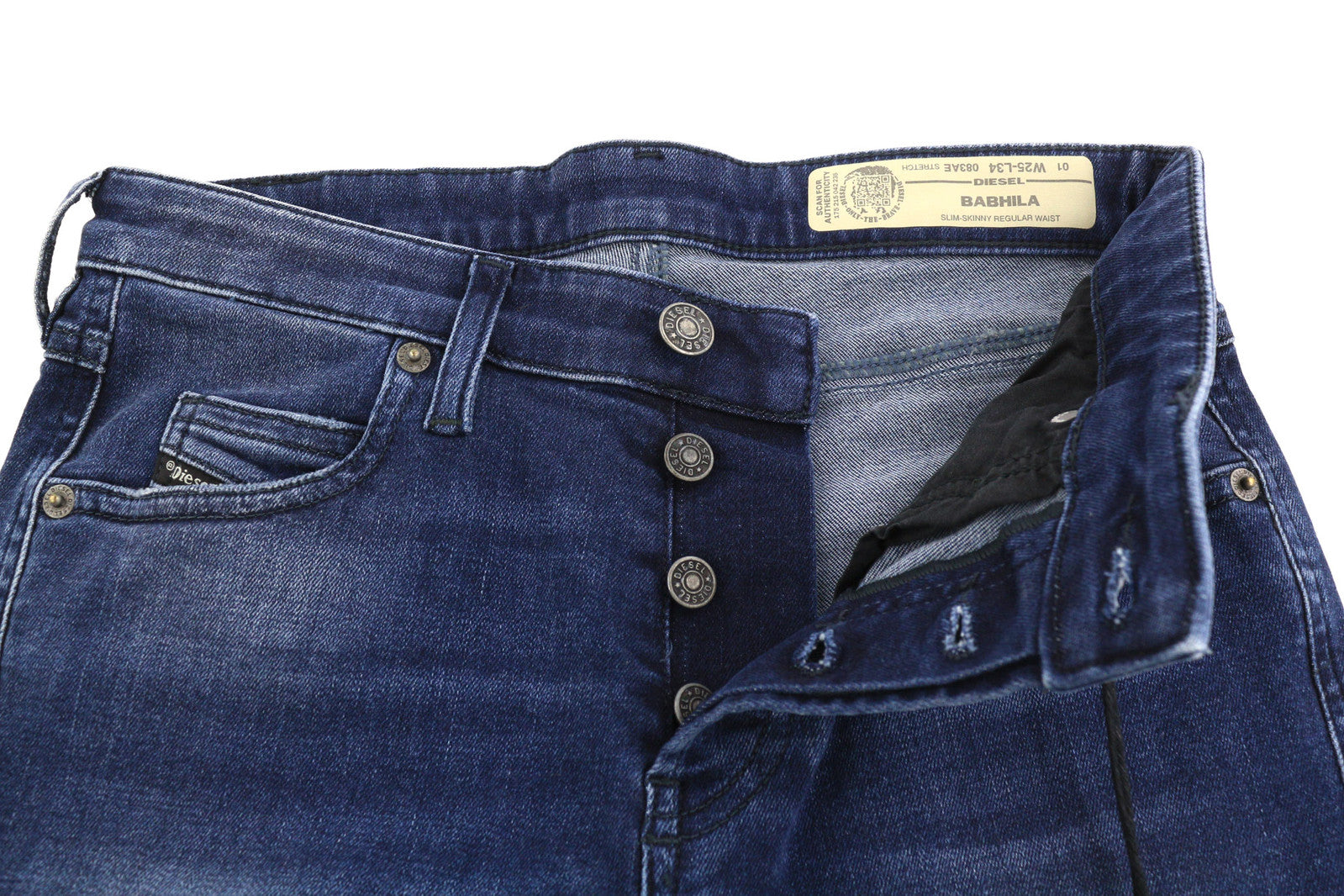 DIESEL Babhila 083AE Women Jeans W25/L34 Slim Skinny Regular Waist Stretch Blue