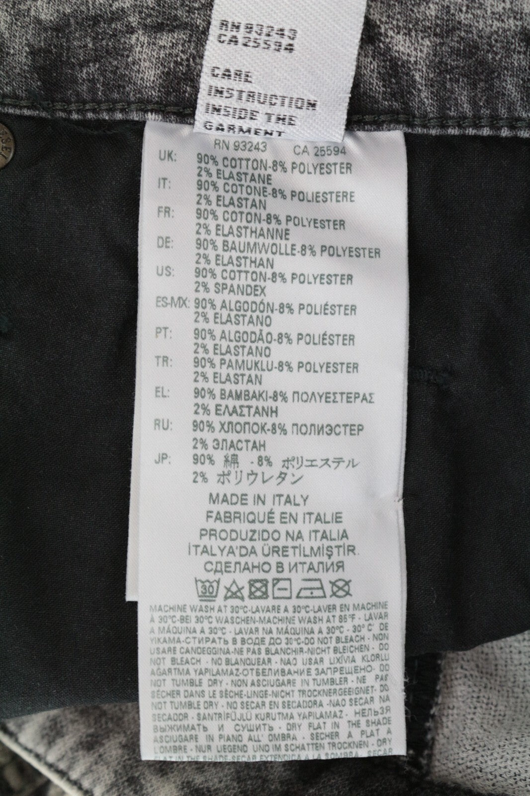 DIESEL Krooley-X-SP-Ne 0091H vyriški džinsai W32 pilki ploni morkų spalvos 