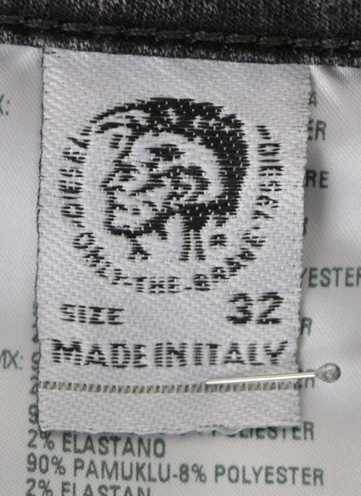 DIESEL Krooley-X-SP-Ne 0091H vyriški džinsai W32 pilki ploni morkų spalvos 