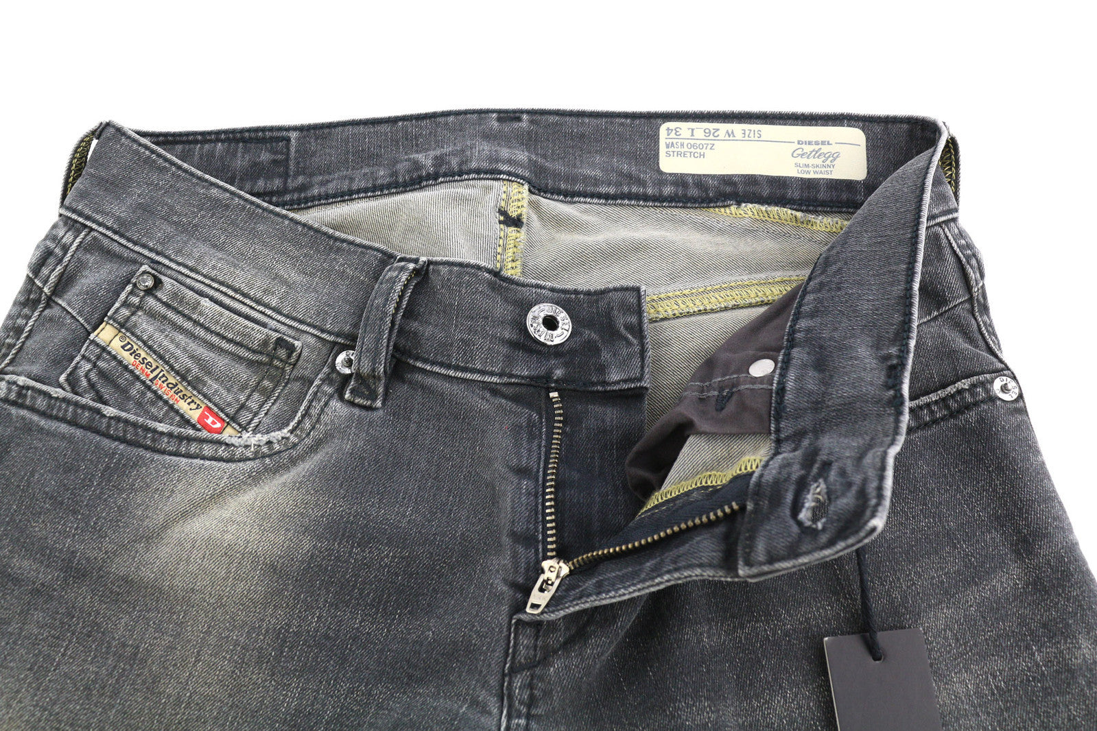 DIESEL Getleg 0607Z Women Jeans W26/L34 Slim Skinny Low Waist Stretch Washed